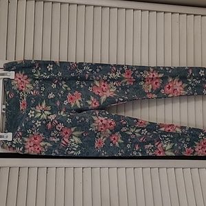 LuLaRoe teal green floral leggings One Size fits all